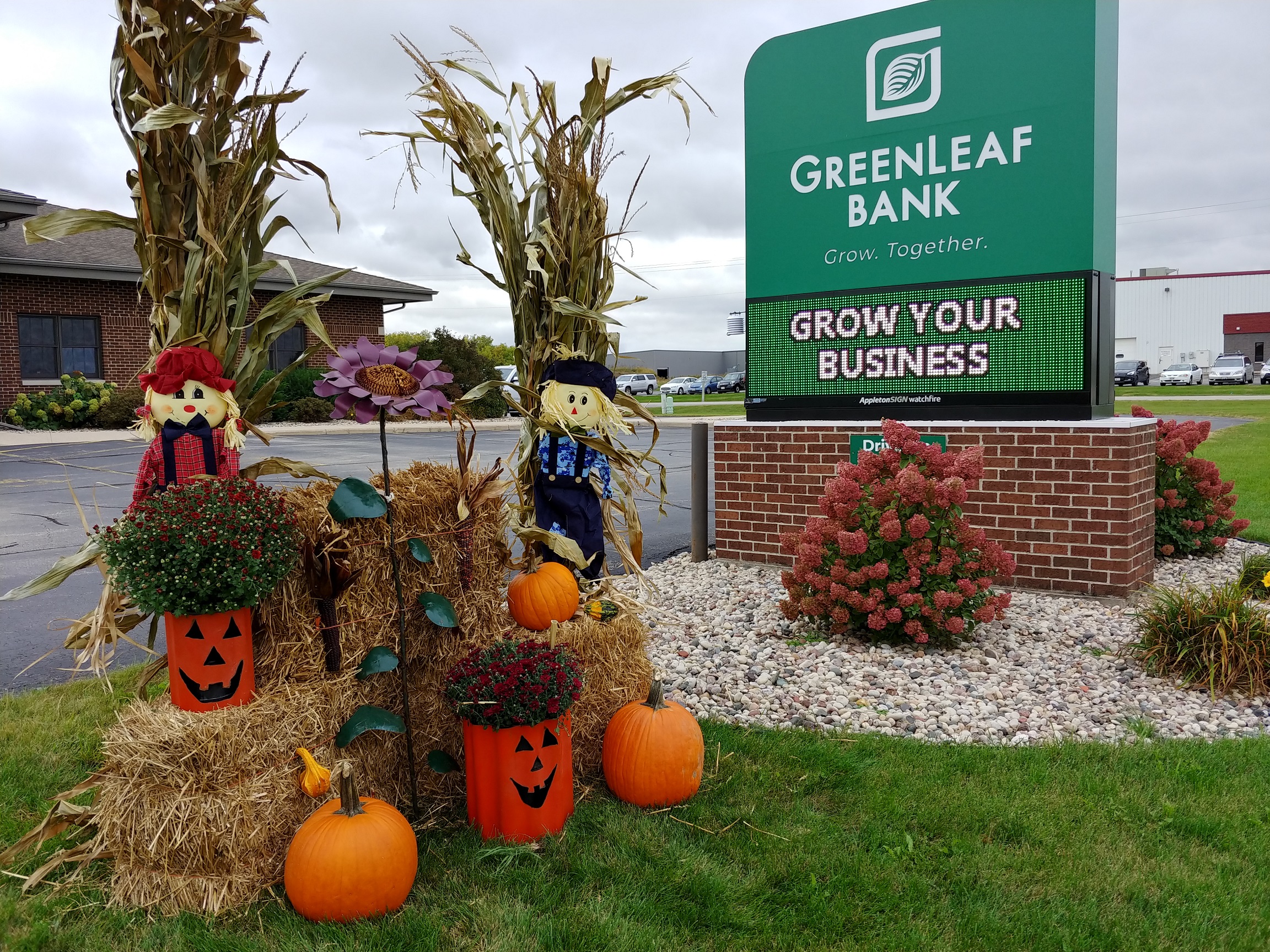 GreenLeaf Bank fall office decorations