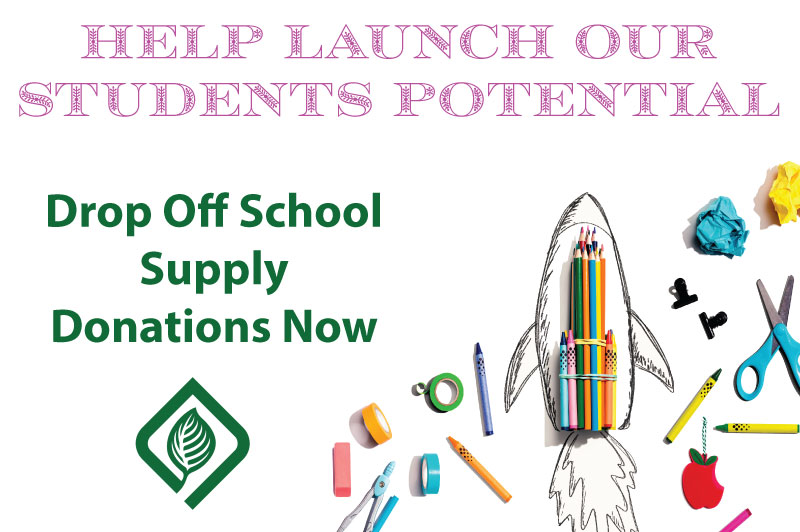 Drop off school supplies at our bank offices